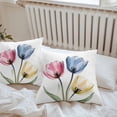 thumbnail image 5 of Colorful Tulips Outdoor Pillow Covers Pack of 2 Abstract Flowers Countryside Farmhouse Waterproof Throw Pillow Covers Decorative Cushion Cases for Patio Garden Tent Balcony Couch 24x24 inch, 5 of 8