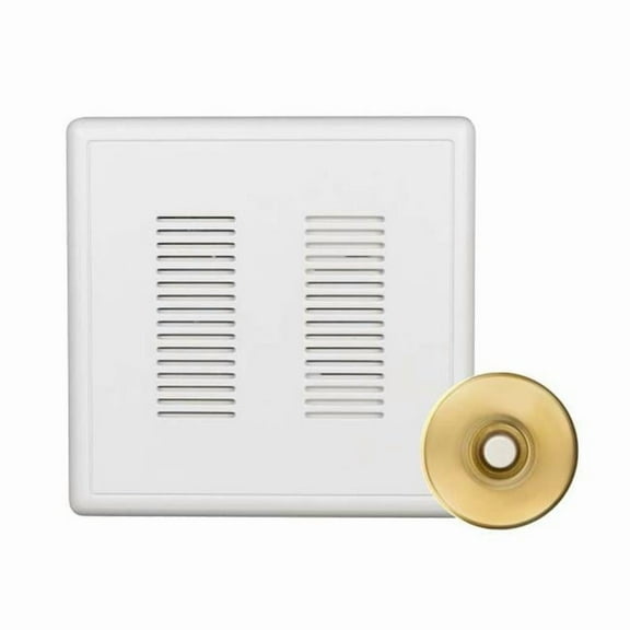 Nicor Lighting PRCP2SBPB PrimeChime Plus 2-Doorbell Chime Kit with Button, Polished Brass
