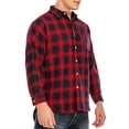 thumbnail image 5 of SHCKE Slim Fit Plaid Shirts Western Shirts Casual Button Down Long Sleeve Shirts Mens Long Sleeve Button-Down Plaid Shirts with Long Hem and Pocket Red 5XL/US 2XL size, 5 of 6