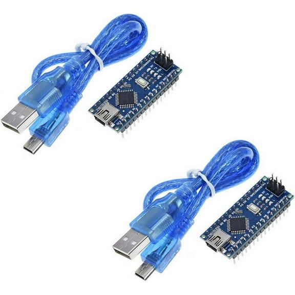 Treedix 2pcs ATmega328P Micro Controller Module Board with USB Cable Compatible with Arduino Mini Nano Board V3.0 Peojects