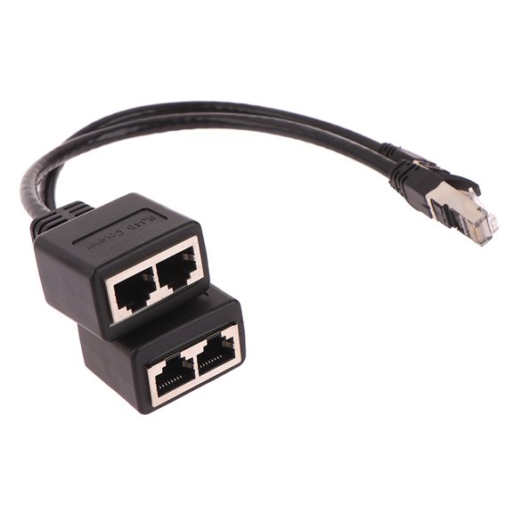 1Pc Ethernet Splitter RJ45 1 Male to 2 Female LAN Ethernet Cable Splitter Cable Ethernet Socket Connector Extension Cable