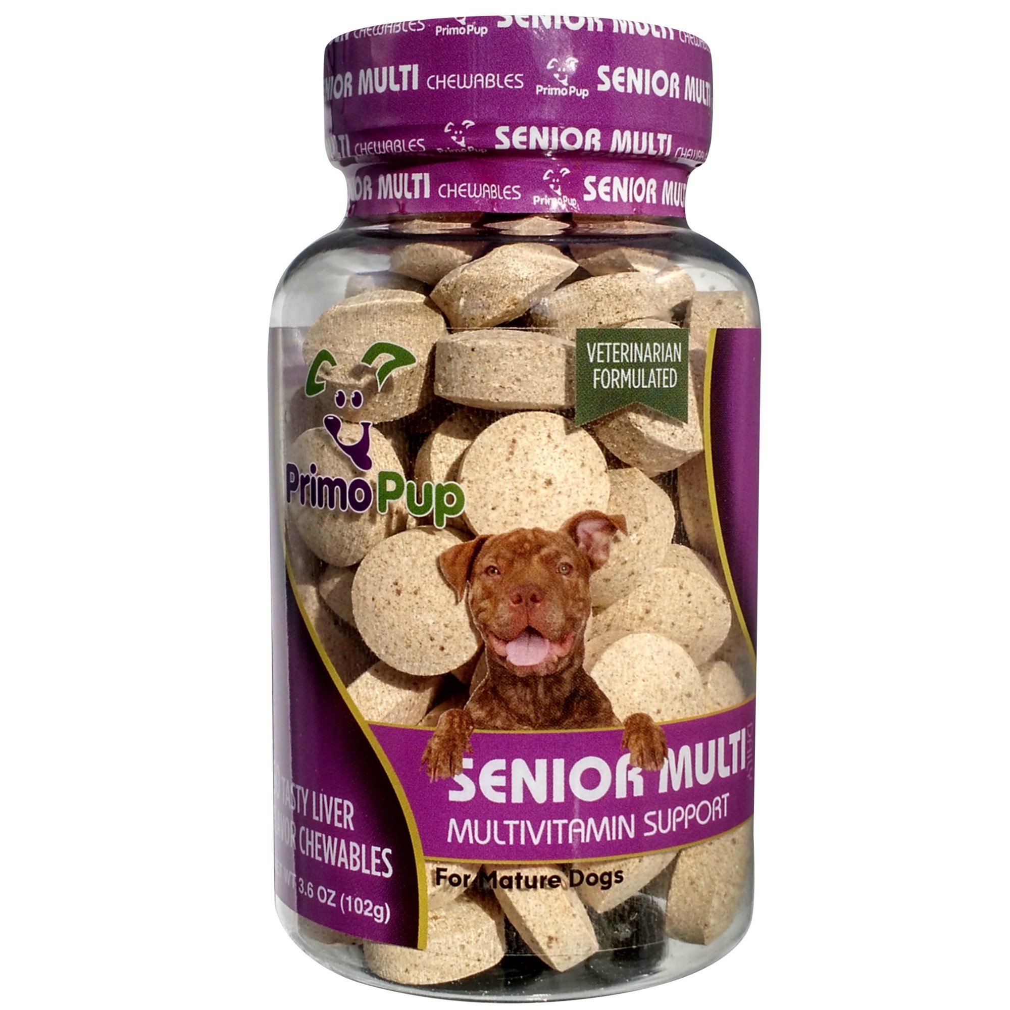 Primo Pup Vet Health Senior Multivitamin for Senior Dogs, 60 Chewable