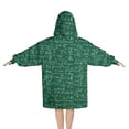 thumbnail image 2 of Math Equations Math Notes Green Pattern Blanket Hoodies for Kids 6-13YR Oversize Wearable Blanket Hoodies for Boys Girls Teens, 2 of 7
