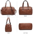 thumbnail image 2 of Bolso Dasein de piel vegana suave para mujer, color café, 2 of 6