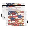 thumbnail image 2 of American Flag Stars 2 Pack Pencil Pouches Zipper Pencil Case 3 Ring Pencil Pouch Cosmetic Bag, 2 of 6