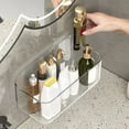 thumbnail image 1 of Save Big! Transparent Hanging Bathroom Organizer, Cosmetic Storage with Bottom Drainage, Equipped with Non-Tracking Stickers, No Installation Required, 1 of 6