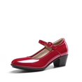 thumbnail image 1 of Zapatos Mary Jane DREAM PAIRS para mujer con tacones bajos gruesos rojos talla 10, 1 of 8