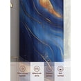 thumbnail image 6 of Abstract Marble Sheer Curtains 84 inches Long 2 Panels Set Gold Texture Modern Blue Simple Sheer Window Curtain Rod Pocket Voile Drapes for Living Room/Bedroom, Each 52" W x 84" L, 6 of 7