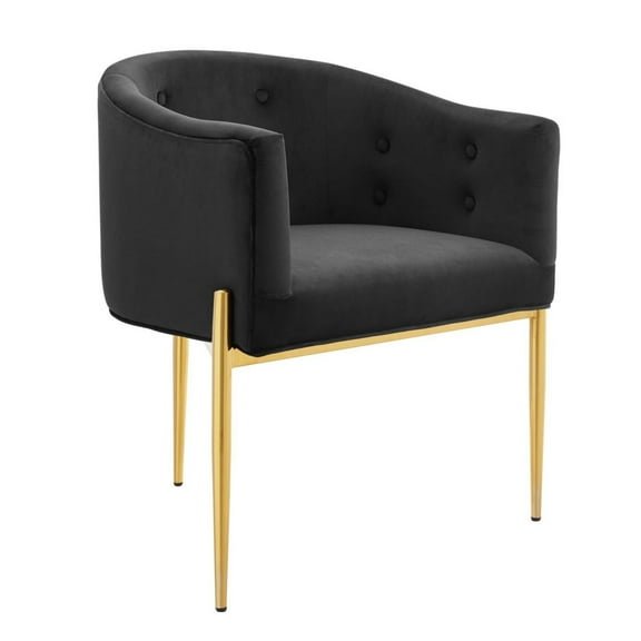 Modway Savour Tufted Performance Velvet Accent Chair in Black