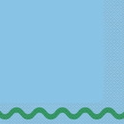 Way to Celebrate! Wavy Blue & Green Paper Luncheon Napkins, 6.5in, 20ct