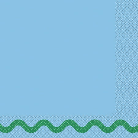 Way to Celebrate! Wavy Blue & Green Paper Luncheon Napkins, 6.5in, 20ct
