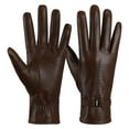 thumbnail image 4 of Fgnfyis Ladies 2024 Autumn Winter Solid Color Versatile Windproof Thick Cold Leather Gloves Mittens Brown L, 4 of 4