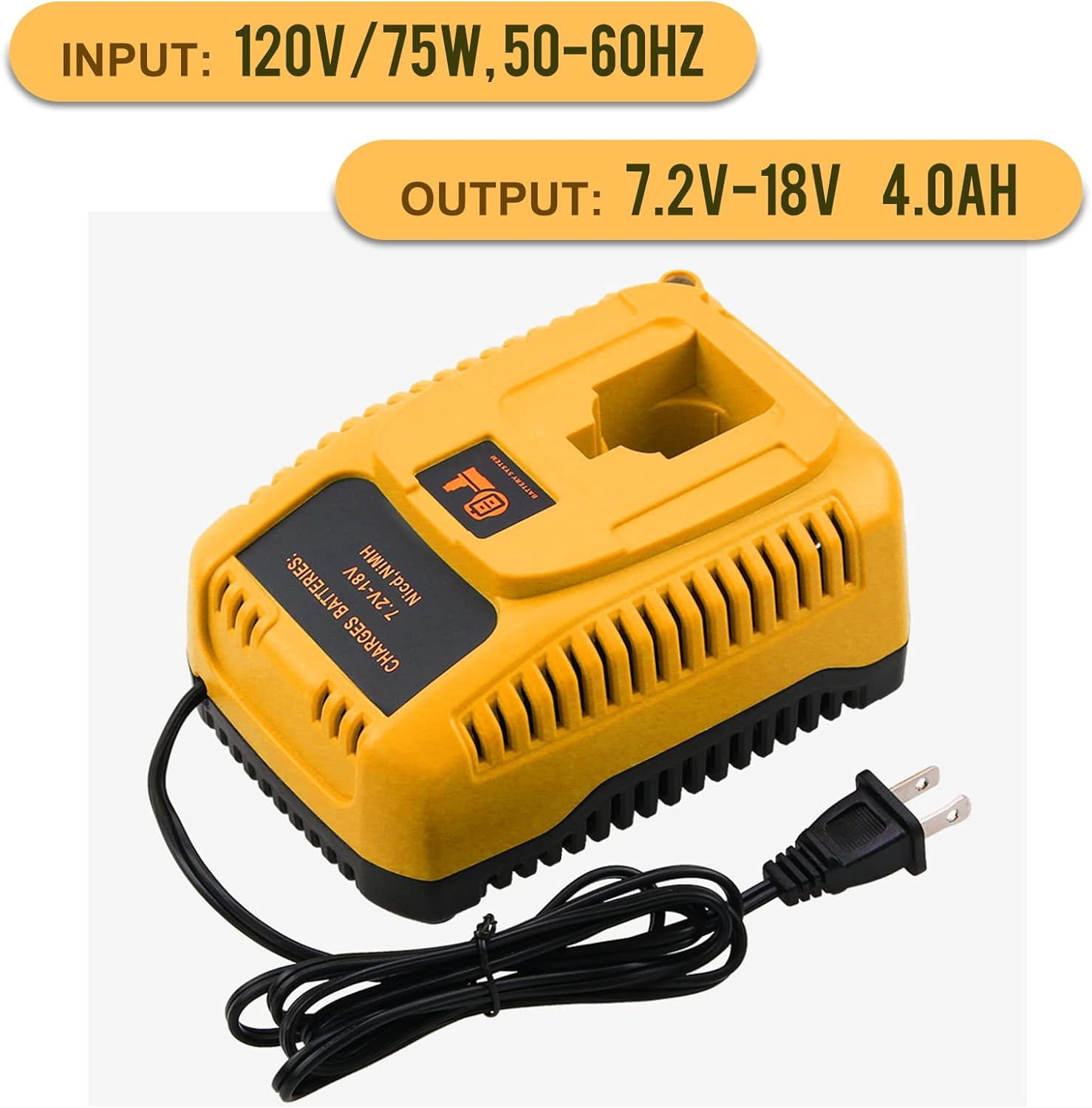 2-Pack 4.5Ah Ni-Mh DC9096 DC9098 DC9099 DW9098 Battery Replacement for Dewalt 18V Battery and DC9310 Charger Compatible with Dewalt 18 Volt XRP Battery DW9095 DW9096 DW9099 DE9039 DE9095 DE9096