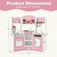 thumbnail image 3 of OLAKIDS Corner Kids Kitchen Play Set, Toddler Wooden Pretend Toy Cooking Set with Range Hood Dishwasher Trash Bin Light Sound Stove Storage Cabinet, Realistic Play Kitchen Gift for Boys Girls, 3 of 9