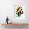 thumbnail image 2 of Abstract Geometric Fractal Shapes Modern Watercolour Painting Art Print Framed Poster Wall Decor 12x16 inch, 2 of 5