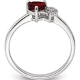 thumbnail image 2 of Sterling Silver Polished Garnet And Diamond Ring (Size 6) Made In Thailand qr7063jan-6, 2 of 5