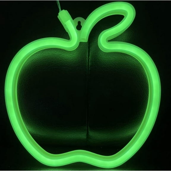 Neon Night Light, LED Neon Signs Night Light Apple Neon Lights Neon Lights for Kids Bedroom Battery USB Operated
