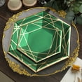 thumbnail image 2 of Efavormart 25 Pack | 9" Hunter Emerald Green / Gold Hexagon Dinner Paper Plates, Geometric Disposable Party Plates - 300 GSM, 2 of 11