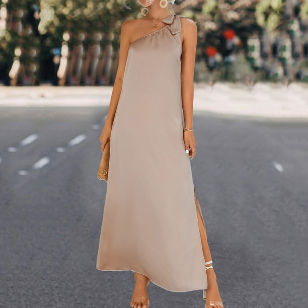 Finelylove Dresses Under 20 Dollars For Women Pastel Color Dress For Women  A-line Long Long Sleeve Solid Beige XL - Walmart Business Supplies