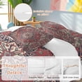thumbnail image 5 of Boho Plant Queen Size Comforter Set, Vintage Red Blue Geometric National Medieval Trible Bedding for All Seasons, 4 Pcs Bed Set, 1Quiltcover (90"x92") ,1Sheet(94"x116"), 2Pillowcases (30"x20"), 5 of 12