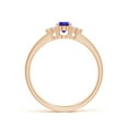 thumbnail image 2 of ANGARA Natural Solitaire Oval Tanzanite and Diamond Promise Ring in 14K Rose Gold for Women (Size-6x4mm) | December Birthstone, Birthday, Anniversary, Jewelry Gift for Women | Natural Tanzanite Ring, 2 of 9