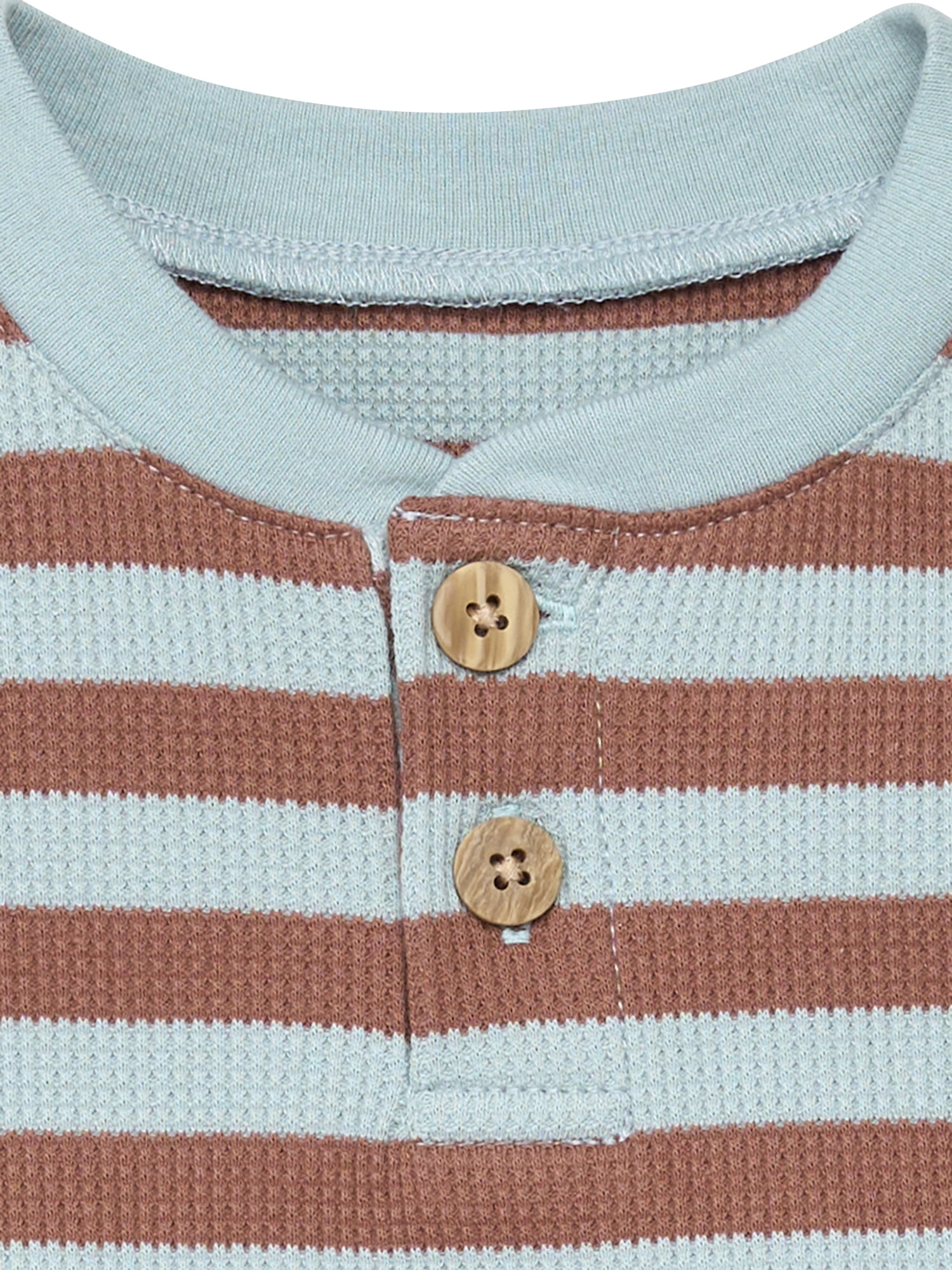 Modern Moments by Gerber Toddler Boy Henley Top and Short Outfit Set, 2-Piece, 12 Months - 5T