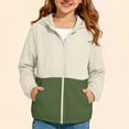 thumbnail image 4 of Cethrio Girls Sun Protection Jackets, Summer Zip up UPF50+ Lightweight Long Sleeve Kids Rash Guard Outerwear Army Green Size 15-16T, 4 of 7