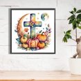 thumbnail image 1 of Pintura de diamante 5D DIY, taladro redondo completo, Kit de calabaza cruzada de Halloween, decoración del hogar FLhrweasw Nuevo, 1 of 9