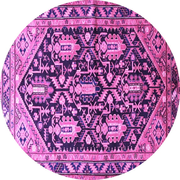Ahgly Company Indoor Round Persian Purple Traditional Area Rugs, 5' Round