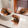 thumbnail image 4 of Blue Marble Bath Mat 3 Piece Bathroom Rug Set, Modern Ombre Abstract Ink Painting Art Non Slip Bath Rug Contour Mat and Toilet Lid Cover, Absorbent Shower Mats Soft Bath Rugs and Mats Sets, 4 of 8