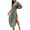 #03-Green, variant on Women Pleated Long Dress Long Sleeve Lapel Lace-Up Waist Maxi Dresses Tie-in Belted Dress Floral Print Flowy Swing Dress