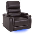 thumbnail image 3 of MCombo Triple Motors Power Recliner Chair with Power Headrest, Electric Lumbar Support, Home Theater Seating with Armrest Storage, Tray Table, Faux Leather, Brown, 3 of 11