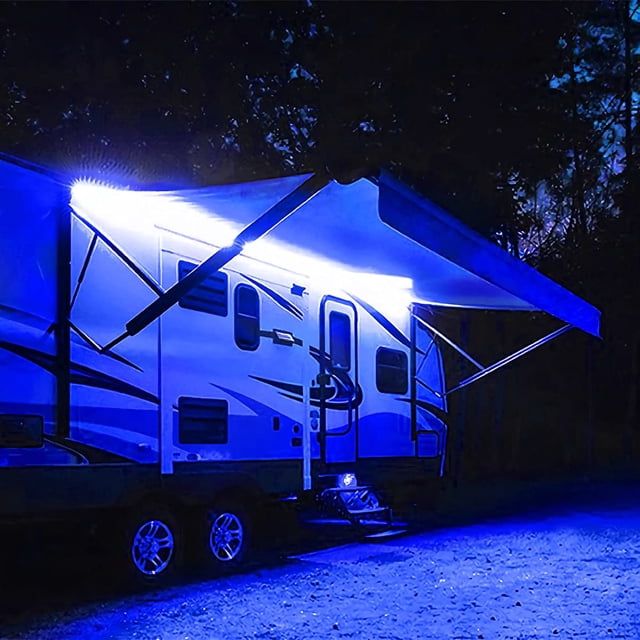 Luces de toldo para autocaravanas Lrimauix, 5 m, LED azules, 12 V, impermeables, IP65
