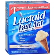 2 Pack Lactaid Fast Act Lactase Enzyme Supplement Vanilla 32 Caplets Each