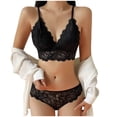 thumbnail image 5 of JSGEK Women Floral Lace Bra and Boyshort Set Underwire Support Adjustable Straps Comfortable Lingerie for Everyday Wear Black L, 5 of 6