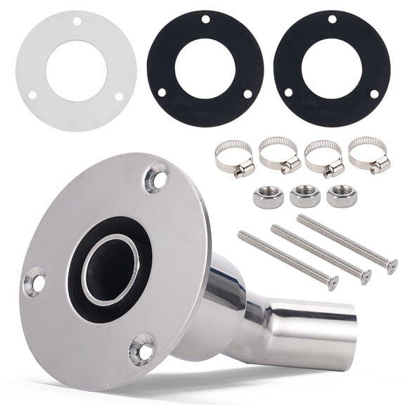 Hormy Thru Hull Exhaust Skin, 24mm Hose Pipe Stainless Steel 316 Diesel Heater Exhaust Skin with Accessories for Parking Heaters Boats Trucks