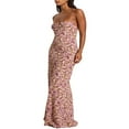 thumbnail image 2 of Floral Summer Long Cocktail Dress for Women with Sleeveless and Backless Design, 2 of 7