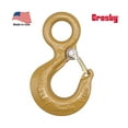 thumbnail image 2 of Crosby 5 Ton Eye Hook with Safety Latch – 10,000 lbs WLL, Alloy Steel, Stock #1022424, L-320AN, Compatible with G80/G100 9/16" Chains – Heavy Duty Lifting Hook for Rigging, Crane, 2 of 11