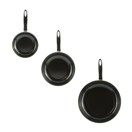 

Smart Home 3 PC Non-Stick Aluminum Fry Sauté Pan Set in Black 7 9 & 11 inch