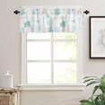 thumbnail image 3 of Coastal Curtain Valances for Windows, Summer Ocean Green Coral and Sea Turtle Rod Pocket Valance Curtain for Bedroom Living Room, Nautical Small Window Treatments Kitchen Valances for Windows, 54"x18", 3 of 5