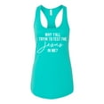 thumbnail image 2 of Wild Bobby Why Y'all Tryin' to Test the Jesus in Me? Inspirational/Christian Women Racerback Tank Top, Tahiti Blue, Large, 2 of 5