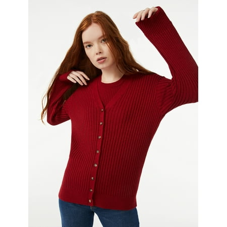 Free Assembly Women's Long Sleeve V-Neck Long Cardigan