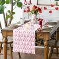 thumbnail image 4 of Snfy Soft Plush Faux Fur Jacquard Heart Valentine's Day Table Runner, Seasonal Kitchen Dining Table Decoration for Home Party Decor 13x72 Inch,Pink, 4 of 8