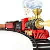Flooyes Train Set - Electric Train Toy for Boys Girls w/ Smokes, Lights & Sound, Christmas Gifts for 3 4 5 6 7 8+ Year Old Kids