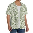thumbnail image 4 of Xecao offers the Green Rabbit for Men's Casual Short-sleeved Shirt, a button-up collared shirt with a pocket, perfect for beach vacations and yacht travel in the 4X-Large size., 4 of 7