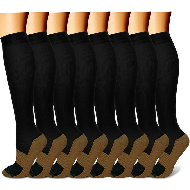 Calcetines de compresión FEYHAY Copper 15-20 mmHg para hombres y mujeres