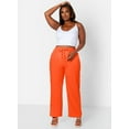 thumbnail image 3 of Rebdolls Women's Plus Solid High Waisted Wide Leg Pants - Orange - Small, 3 of 5