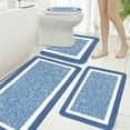 thumbnail image 4 of Tuvgenk Blue Bathroom Rugs Sets 4 Non-Slip Bathroom Rug Sets with Toilet Cover U Shaped Quick Drying Machine Washable Floor Mats for Home, 4 of 9