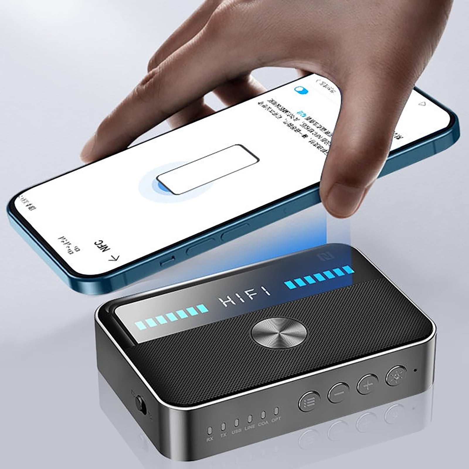 Bluetooth 5.3 Wireless Transmitter Receiver Adapter Two-in-One Design, Dual Phone Connection, LED Display, Multiple Audio Interfaces