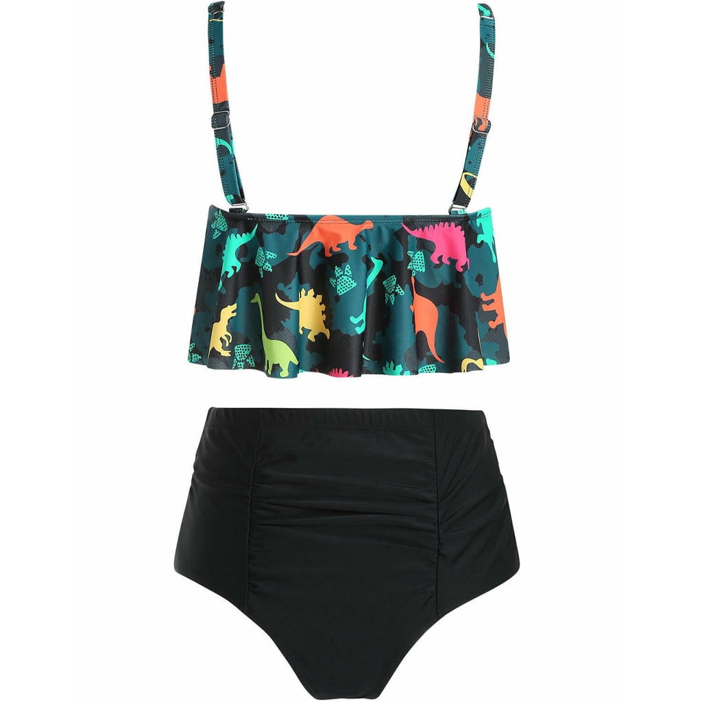 Swimsuit Women Bikini Set Dinosaur Print Push Up Bikinis Swimsuit XXL